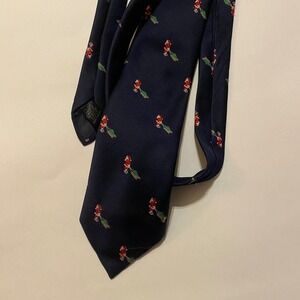 Halls Kansas City Mens Navy Blue Santa Christmas‎ Tree Musical Necktie Novelty